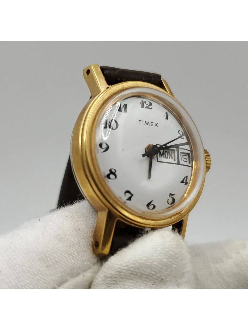 Timex Mechanical White Day/Date Dial Womens Watch 24mm Running